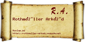 Rothmüller Arkád névjegykártya